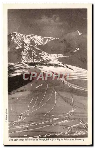 Ansichtskarte AK Les champs de ski du col de Voza Les aiguilles du gouter et de Bionnassay