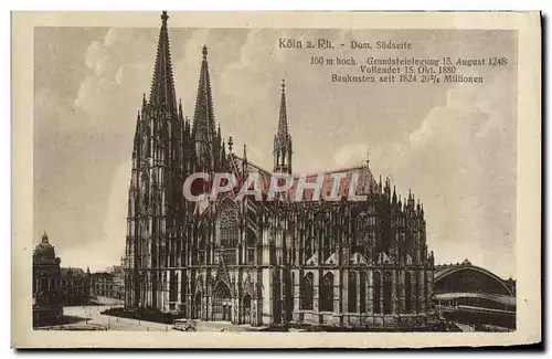 Ansichtskarte AK Koln Rh Dom Sudseite