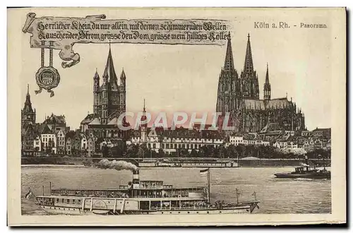 Ansichtskarte AK Koln Rh Dom Panorama Bateau