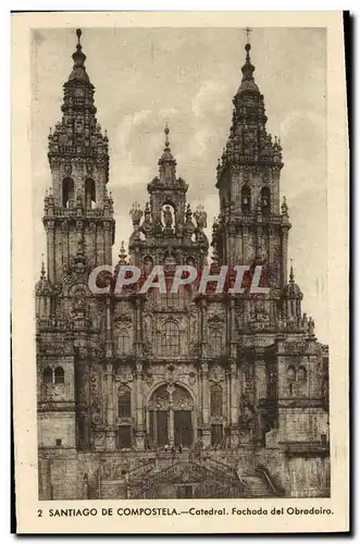 Ansichtskarte AK Santiago De Compostela Catedral Fachada del Obradoiro