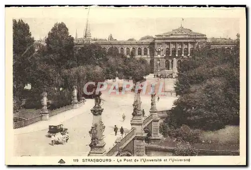 Cartes postales Strasbourg Le Pont de L'Universite et l'universite