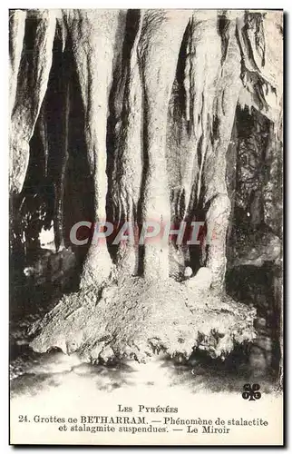 Ansichtskarte AK Grottes de Betharram Phenomene de Stalactite et stalagmite suspendues Le miroir