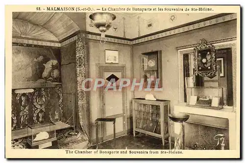 Cartes postales Malmaison La chambre de Bonaparte et les souvenirs de Ste Helene