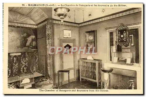 Cartes postales Malmaison Le Chambre de Bonaparte et les souvenirs de Ste Helene Napoleon 1er