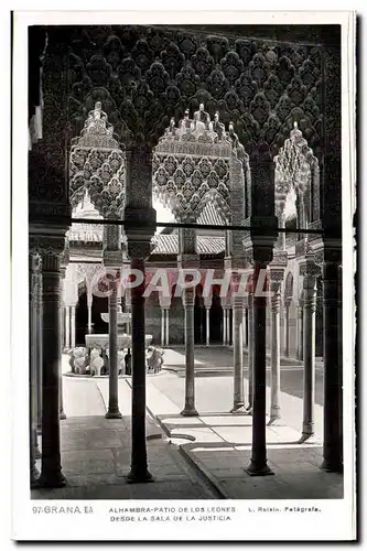 Ansichtskarte AK Granada Alhambra Patio de los Leones Desde La Sala de la Justicia