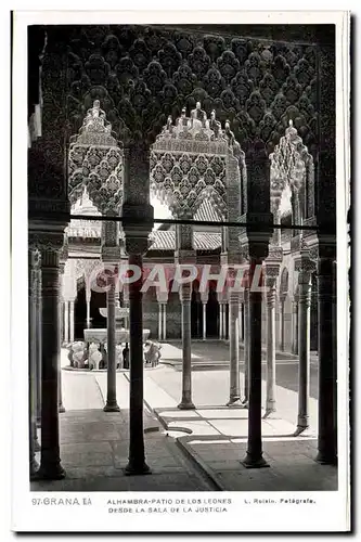 Cartes postales Granada Alhambra Patio de los Leones Desde La Sala de la Justicia