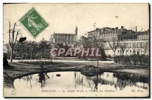 Cartes postales Toulouse Le Jardin Royal et L&#39Eglise des Jesuites