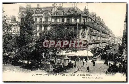 Ansichtskarte AK Toulouse Rue Alsace Lorraine Le Gaspillage Tramway