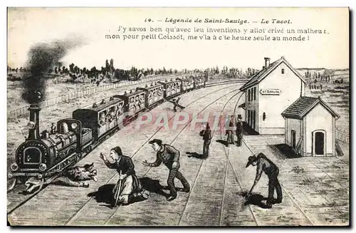 Cartes postales Legende De Saint Saulge Le Tacot Train Cochon