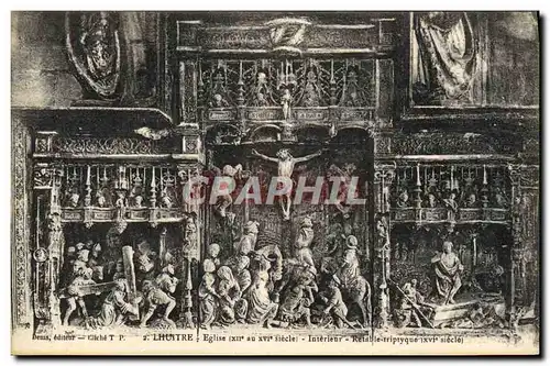 Cartes postales Lhuitre Eglise Interieur Retable triptyque