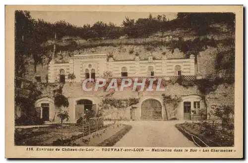 Cartes postales Environs De Chateau Du Loir Vouvray Sur Loir Habitation dans le roc Les Charmettes