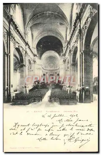 Cartes postales Nancy Cathedrale Grande nef