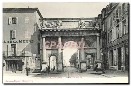 Ansichtskarte AK Nancy Porte Stanislas Hotel de la Meuse Hotel d&#39Angleterre