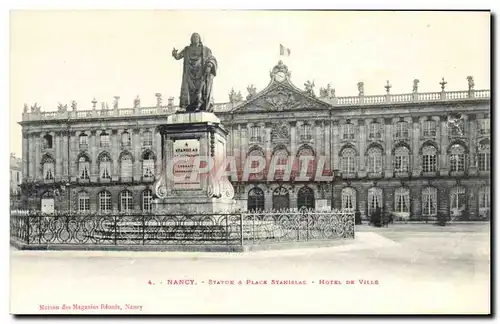 Cartes postales Nancy Statue & Place Stanislas Hotel De Ville