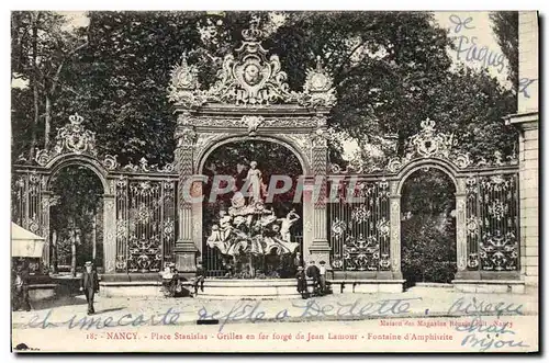 Cartes postales Nancy Place Stanislas Grilles En Fer De Jean Lamour Fontaine d&#39Amphitrite