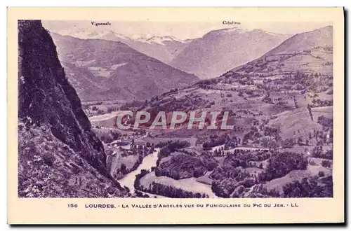 Cartes postales Lourdes La Vallee D&#39Argeles Vue De Funiculaire Du Pic Du Jer