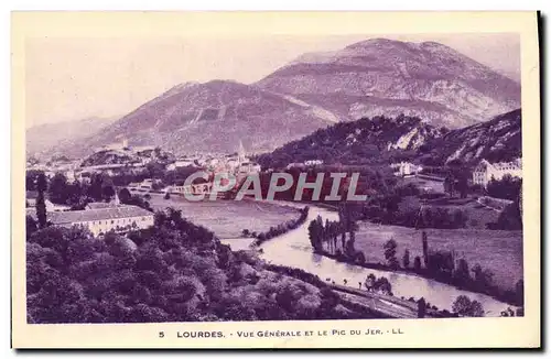 Cartes postales Lourdes Vue Generale Et Le Pic Du Jer