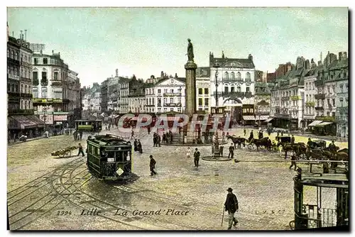 Cartes postales Lille La Grand Place Tramway