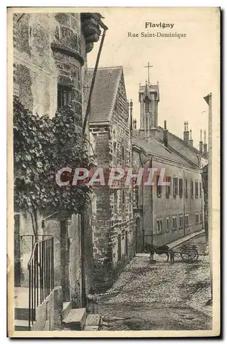 Ansichtskarte AK Flavigny Rue Saint Dominique Charette a ane Mule enfant