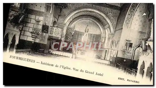 Cartes postales Fourmigueres Interieur De l&#39Eglise Vue Du Grand Autel