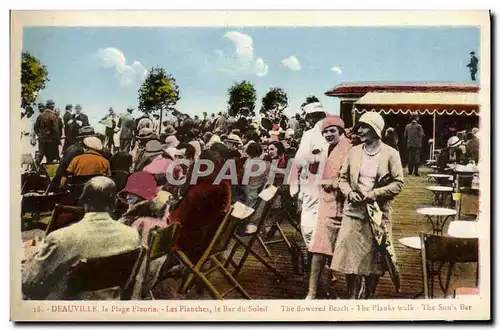 Ansichtskarte AK Deauville La Plage Fleurie Les Planches Le Bar Du Soleil