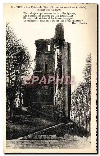 Ansichtskarte AK Vire Les Ruines Du Vieux Chateau