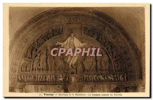 Cartes postales Vezelay Basilique De La Madeleine Le Tympam Central Du Narthex