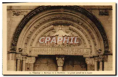 Ansichtskarte AK Vezelay Basilique De La Madeleine Le Grand Portail De La Facde