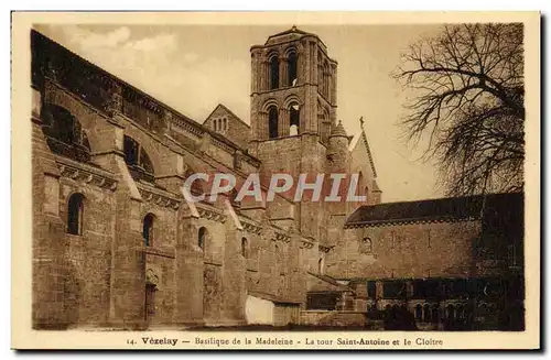 Cartes postales Vezelay Basilique De La Madeleine La Tour Saint Antoine Et Le Cloitre