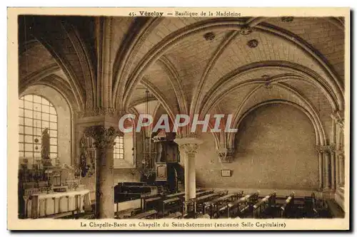 Cartes postales Vezelay Basilique De La Madeleine chapelle Basse Ou Chapelle Du Saint Sacrement Ancienne salle c