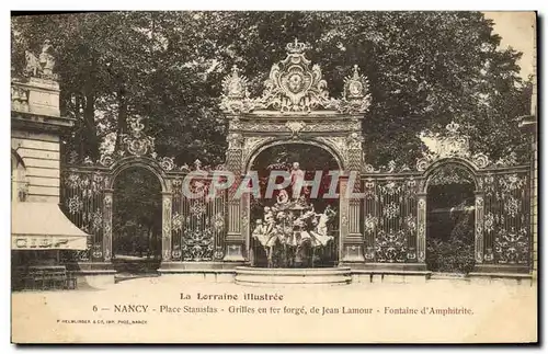 Ansichtskarte AK La Lorraine Illustree Nancy Place Stanislas Grilles En Fer Forge De Jean Lamour Fontaine d&#39Am