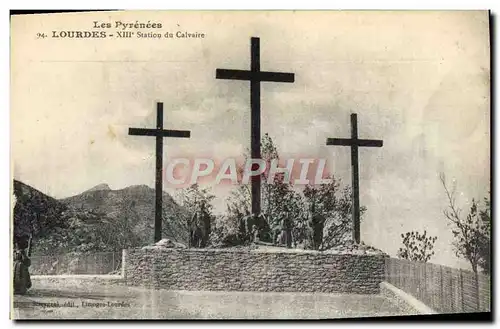 Ansichtskarte AK Les Pyrenees Lourdes 13eme Station Du Calvaire