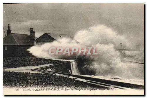 Cartes postales Saint Valery En Caux Jour de Tempete a la grande maree