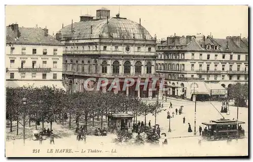 Cartes postales Le Havre Le Theatre Tramway