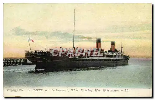 Cartes postales Le Havre La Lorraine Bateau