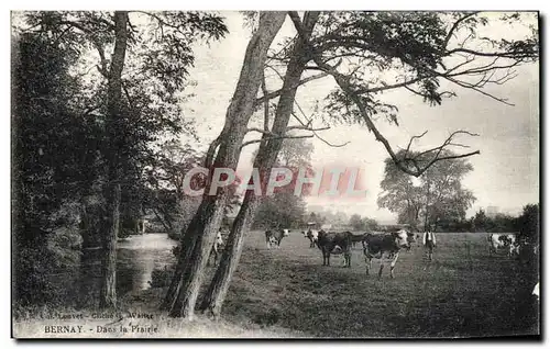 Cartes postales Bernay Dans la Prairie Berger Vaches