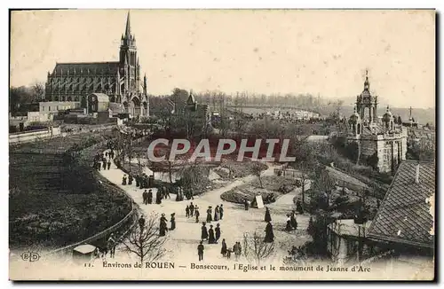 Cartes postales Rouen Bonsecours I&#39Eglise et le monument de Jeanne d&#39arc