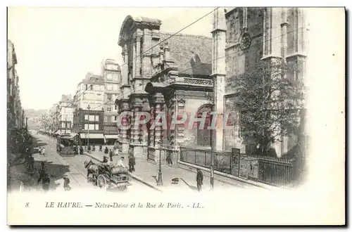 Cartes postales Le Havre Notre Dame et la Rue de Paris