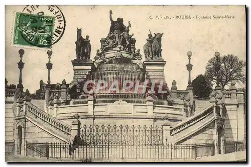 Cartes postales Rouen Fontaine Sainte Marie Taureau