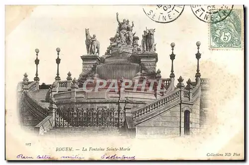 Cartes postales Rouen La Fontaine Sainte Marie Taureau