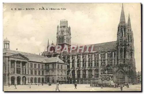 Cartes postales Rouen Place de I'Hotel de Ville