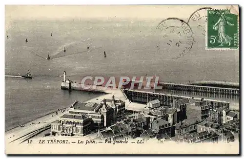 Cartes postales Le Treport Les Jetees Vue Generale