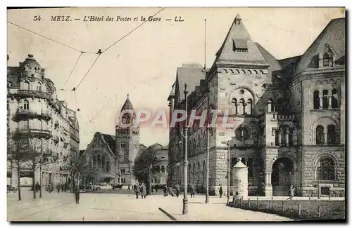 Cartes postales Meiz L'Hotel des Postes et la Gare