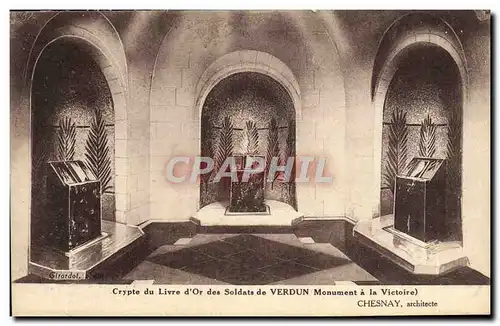 Ansichtskarte AK Crypte du livre d&#39or des soldats de Verdun Monument a la Victoire