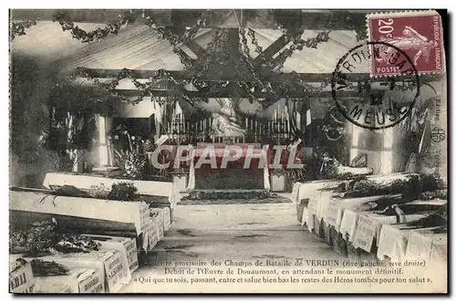 Cartes postales Verdun Ossuaire provisoire des champs de bataille Militaria