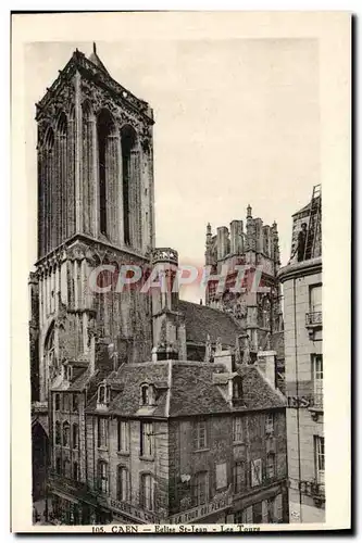 Ansichtskarte AK Caen Eglise St Jean Les Tours Epicerie a la tour qui pecnhe