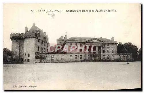 Cartes postales Alencon Chateau des Ducs et le Palais de Justice