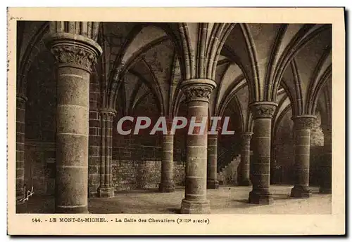 Cartes postales Le Mont St Michel La Salle des chevaliers