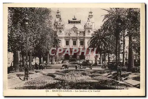 Cartes postales Monte Carlo Les Jardins et le casino