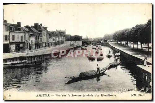 Cartes postales Amiens Vue sur la Somme Bateaux Barques Pecheur Peche